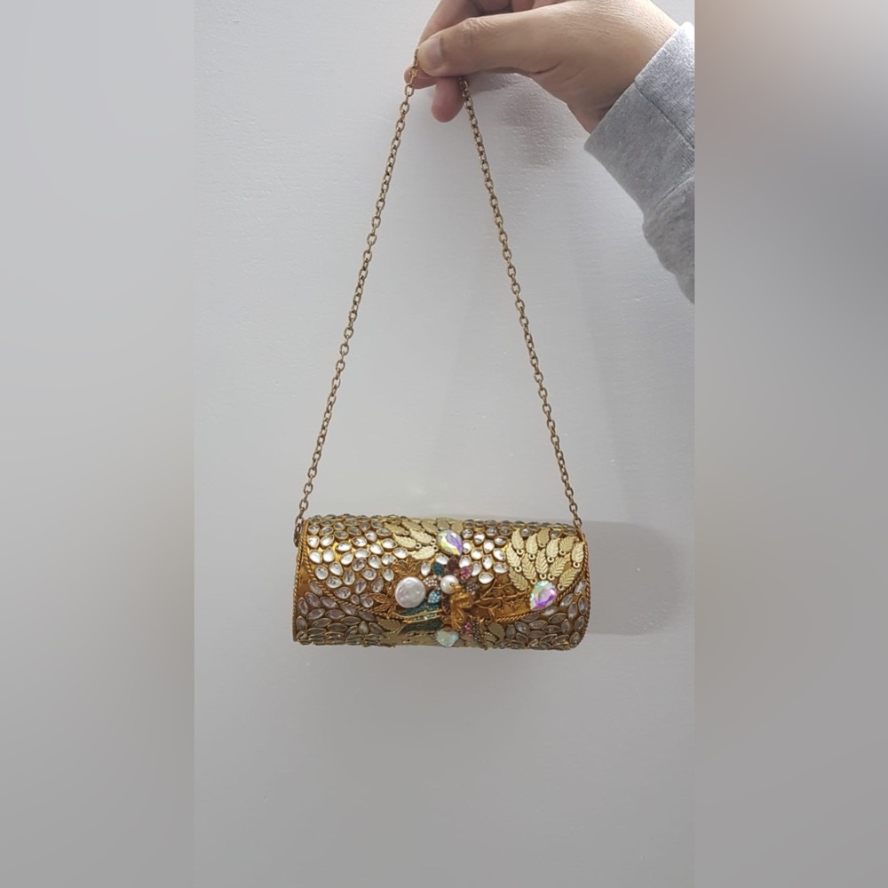 Elegant Gold Embellished Clutch